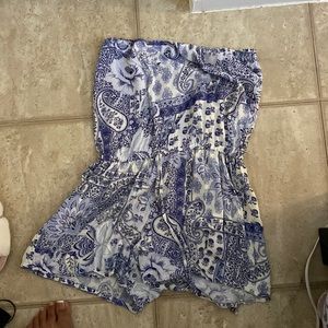Brand new romper blue and white